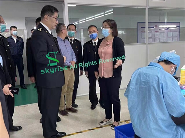 The customs chiefs visited the Skyrise factory.